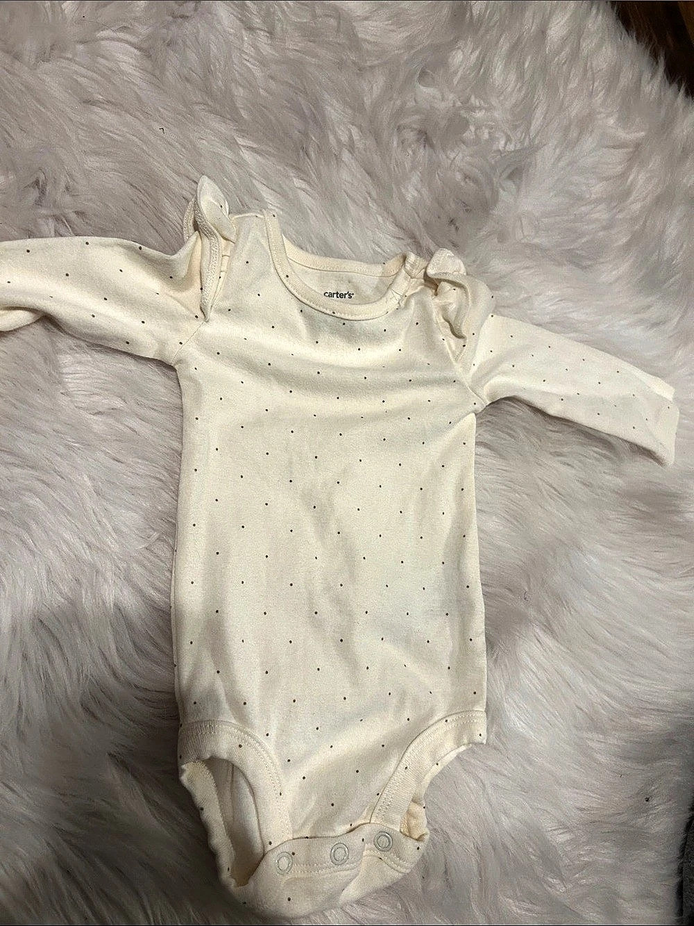 carter's Polka Dot Long-Sleeve Ruffle Bodysuit Baby 6M